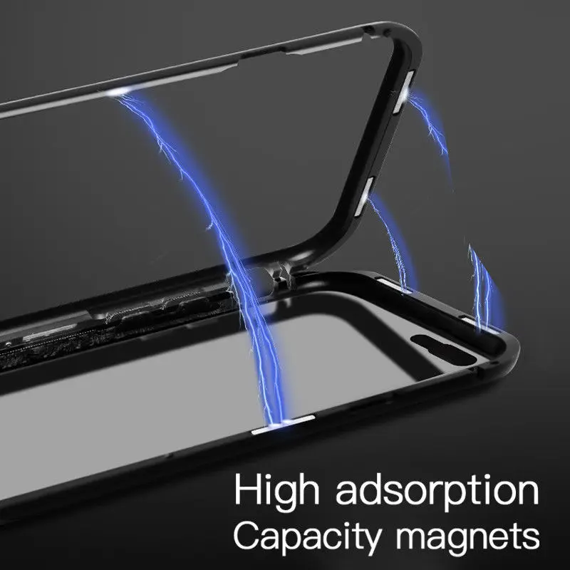 Магнитные Металлические жесткий прозрачный чехол для iPhone X 8 7 6 6 S Plus XS MAX XR чехол для samsung Galaxy S9 S8 плюс S7 края примечание 9 Примечание 8