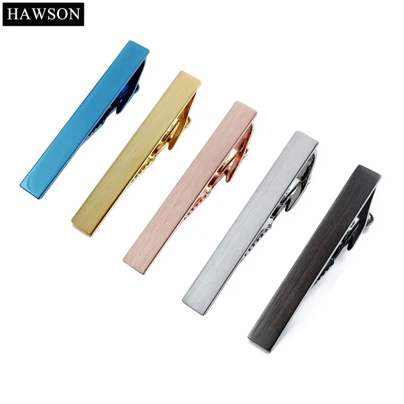 

HAWSON 2 inch matte tie clip, 5 pieces set of men's tie buckle clip, fine men's tie accessories with gift box
