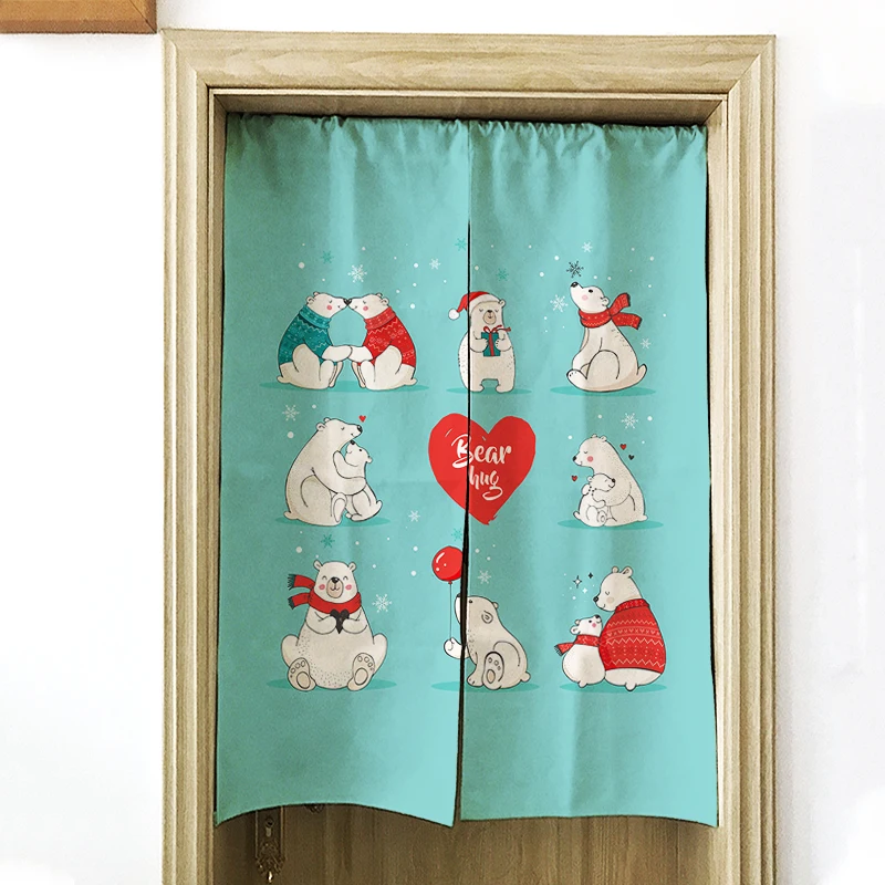 Креативный японский стиль украшенный мультфильм обнимишка печатных двери шторы