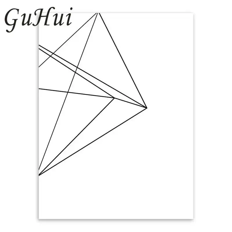 Черно-белые современные минимализм Геометрическая Пирамида в форме линии