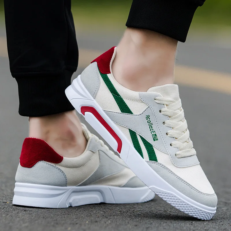 Мужская парусиновая обувь весенне-осенняя повседневная на шнурках мужские