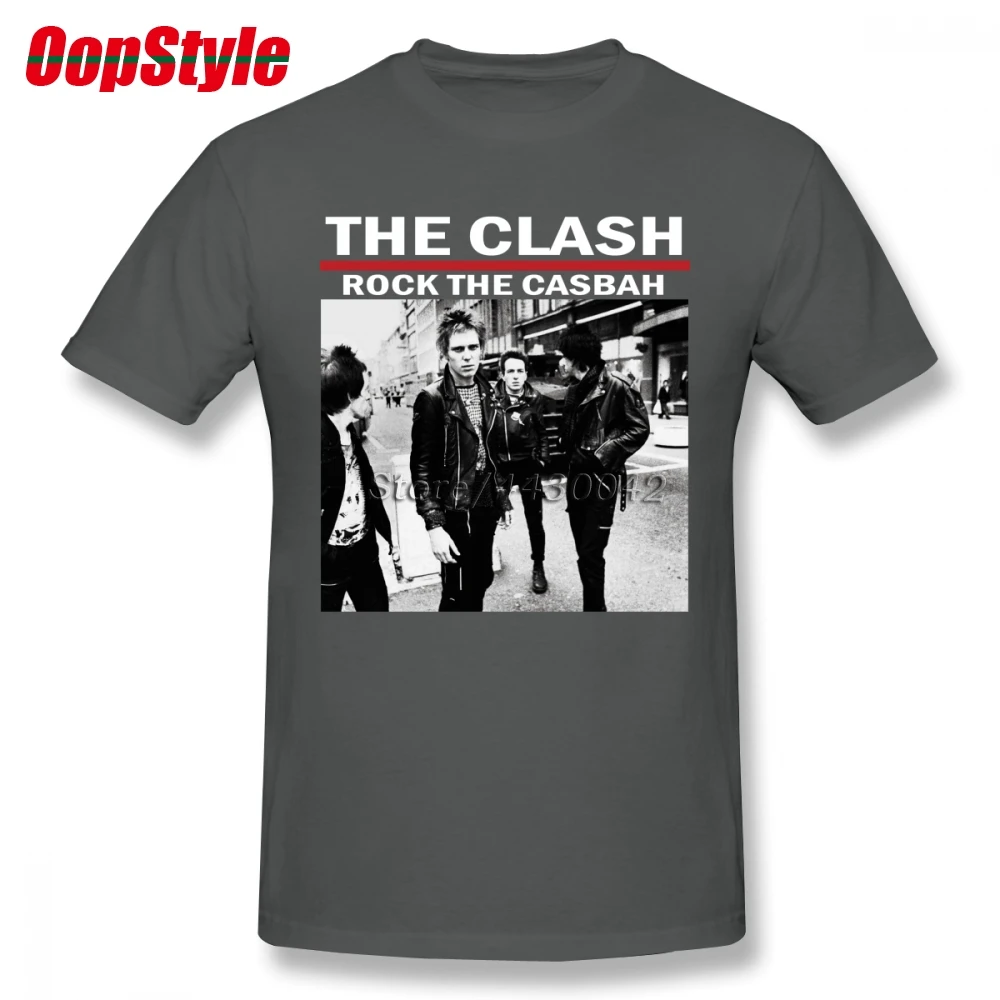 Мужская футболка с коротким рукавом The Clash Rock Casbah хлопковая Футболка большого
