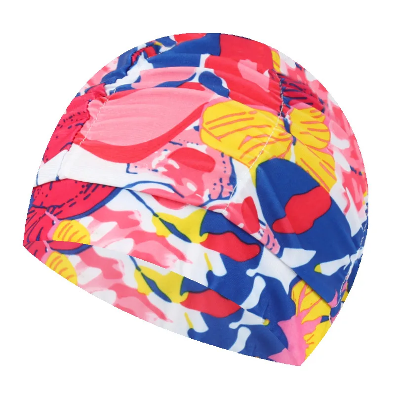 Pleated Flower 13 Шапочка для плавания для женщин, унисекс, для девочек, с длинными волосами, шапочка для купания, эластичная, с драпировкой, свободный размер, для плавания, для бассейна, Спортивная, эластичная, нейлоновая, тюрбан - Цвет: Pleated Flower 13