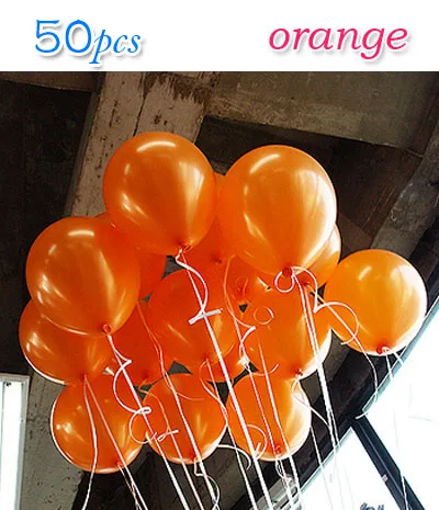 50pcs Orange 50 шт. воздушные шары на день рождения 10 Дюймов 1,5 г латексные украшения для свадебной вечеринки для взрослых/детей Детские воздушные шары на день рождения - Цвет: 50pcs Orange