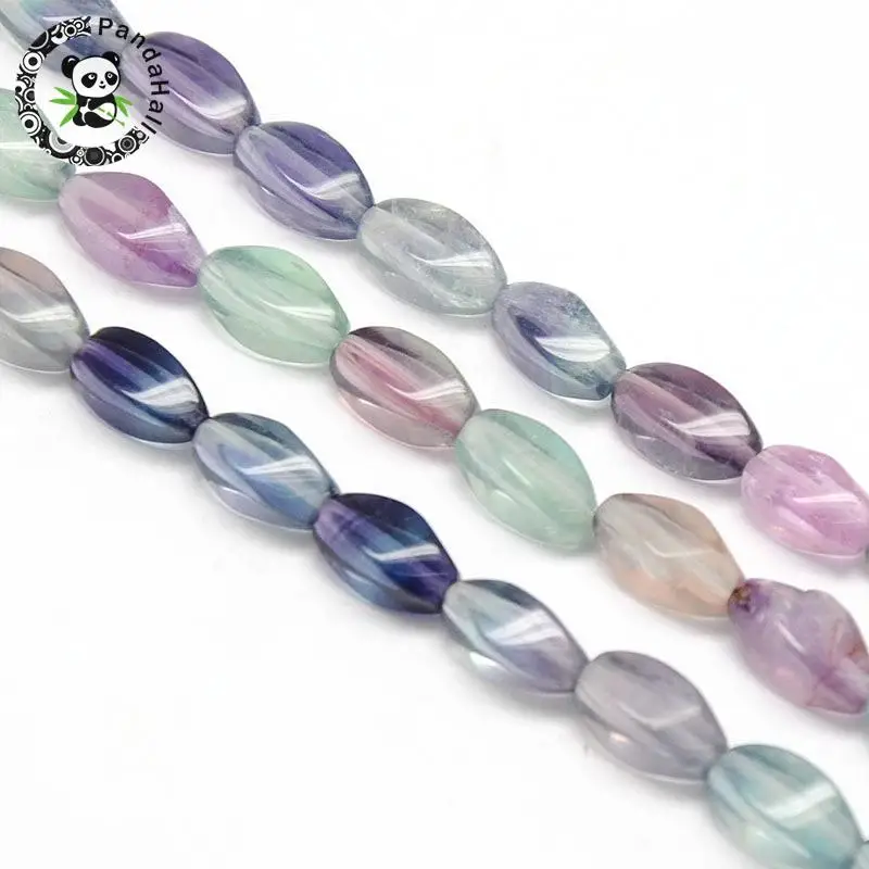 

2 Strands Natural Twist Fluorite Beads Strands for Jewelry Making DIY Bracelet Necklace 12x6x6mm Hole: 1mm about 33pcs/strand