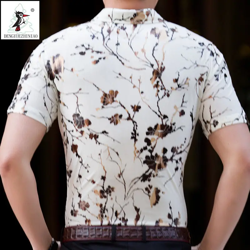2017 Бесплатная доставка Одежды с коротким Рукавом Slim Fit Мужчины Рубашка Turn Down