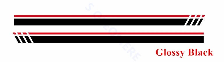 Для KIA RIO Sport Stripes наклейка на дверь автомобиля боковая юбка наклейки авто аксессуары для тела водонепроницаемые наклейки подходят на 3-5 дверей - Название цвета: Glossy black - red