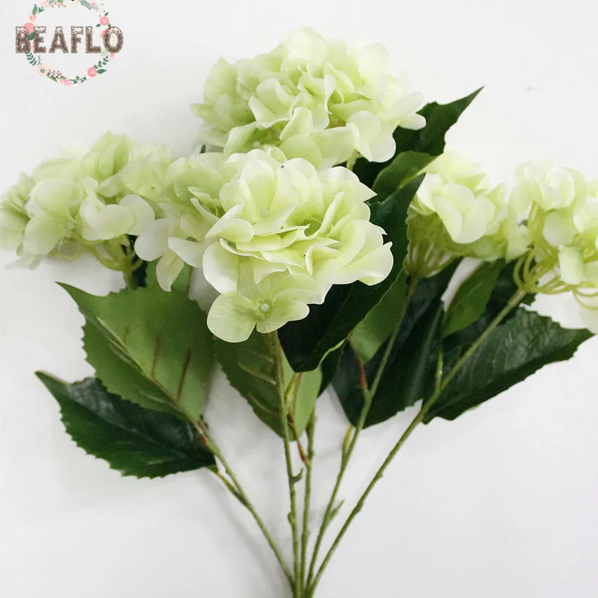 1Bunch 5 Heads Silicone Snowball Hydrangea Bouquet Artificial Flower Wedding Home Decorative Floristry 4 Colors | Дом и сад