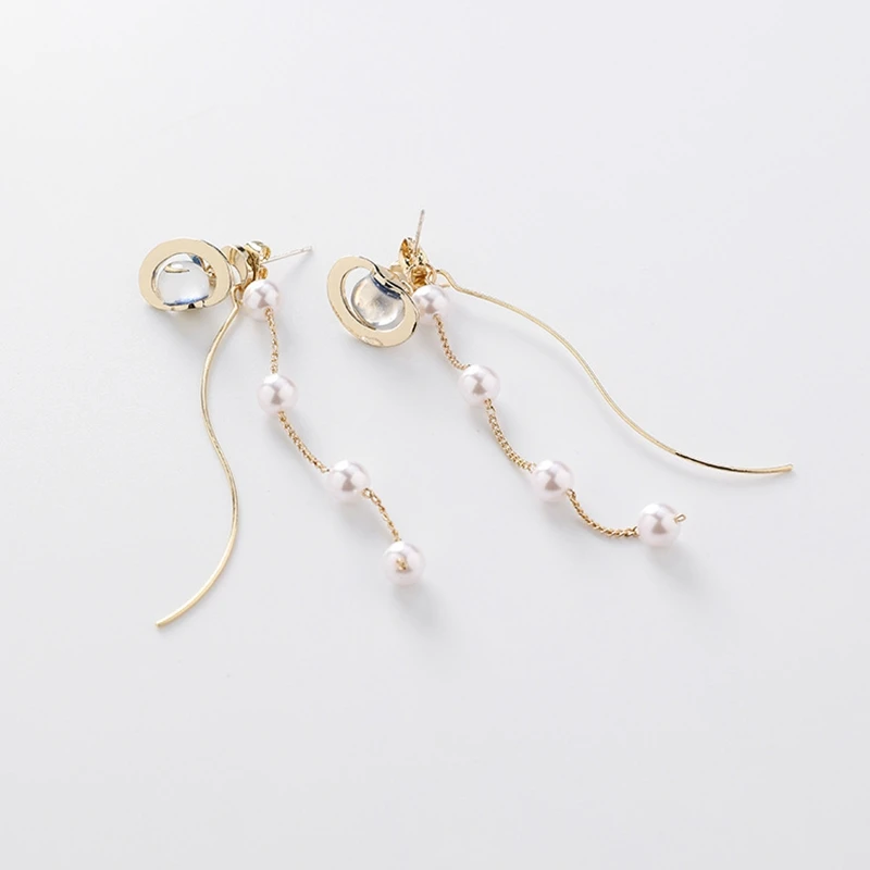 2019 корейские серьги длинные висячие планета для женщин букле d'oreille femme имитация