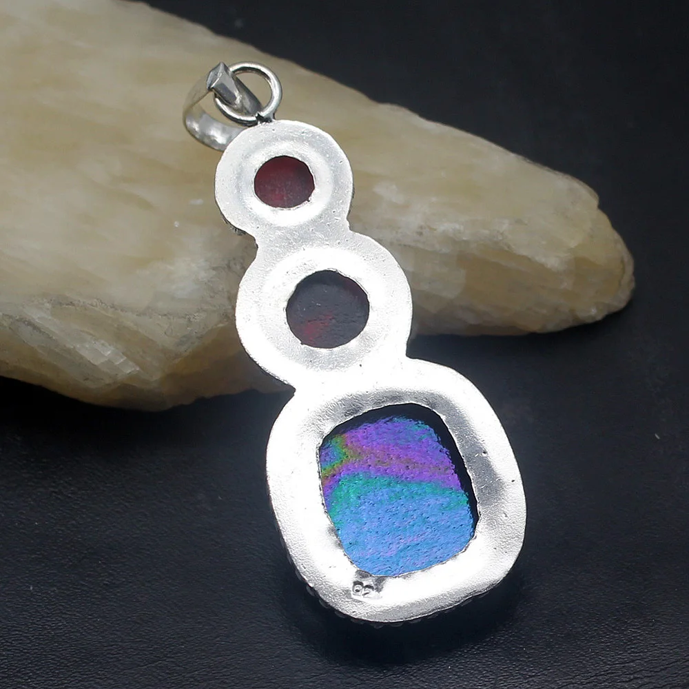 Hermosa серебро 925 пробы цвет много драгоценных камней дихроическое стекло
