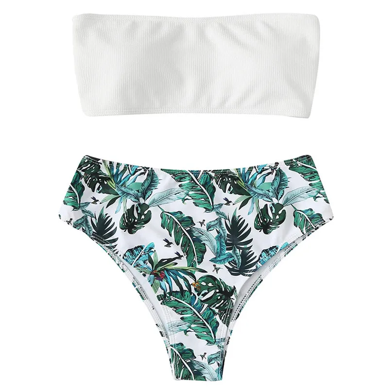 Женское бикини с принтом бандажный комплект бразильский купальник женская