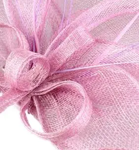 light purple СТИЛЬ sinamay roses marron чародей головные уборы церковные Свадебные Элегантные Свадебные вечерние аксессуары для волос Коктейльные шляпы - Цвет: light purple