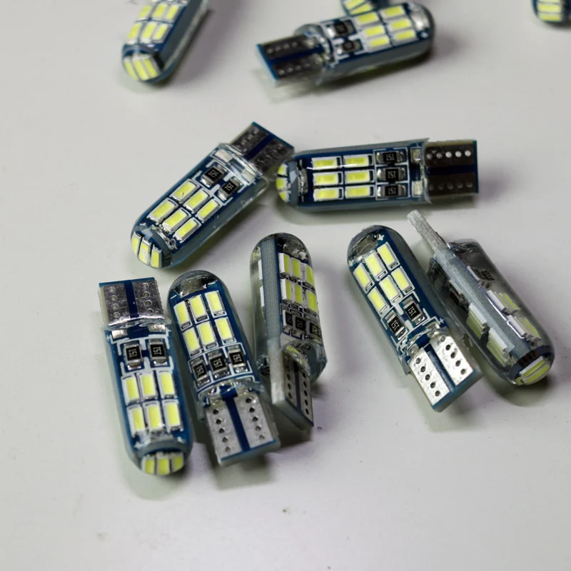 100 шт./лот T10 16SMD синий доска 3 излучающей поверхности W5W 3014 Светодиодный Клин sinicone лампочки белый высокий