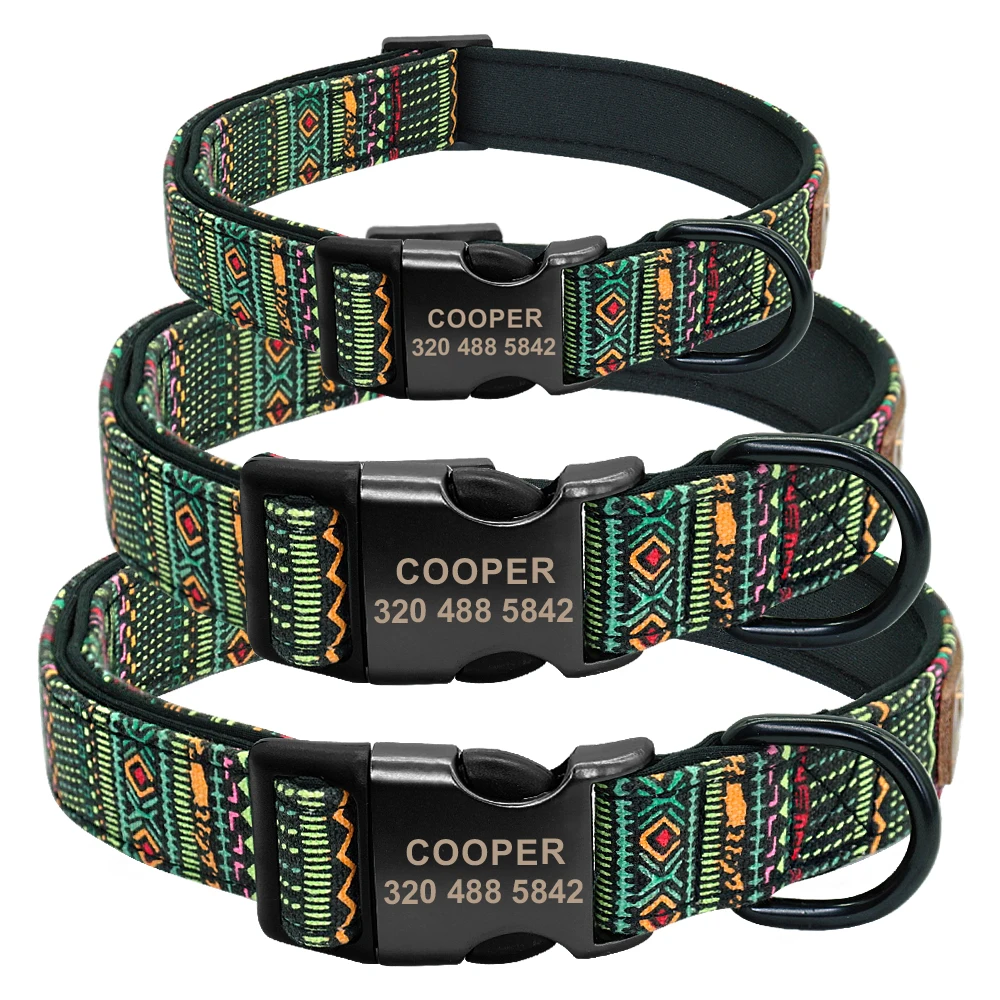 Ошейник для собак с нейлоновой печатью индивидуальная идентификационная