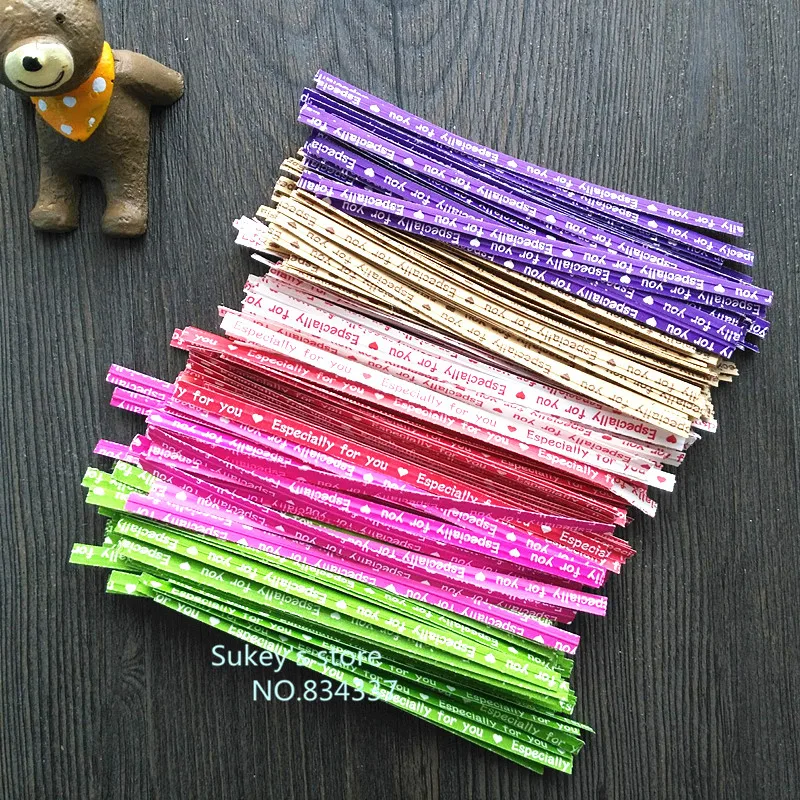 1000 шт./лот 6 цветов уплотнительная проволока подарочная упаковочная линия товары