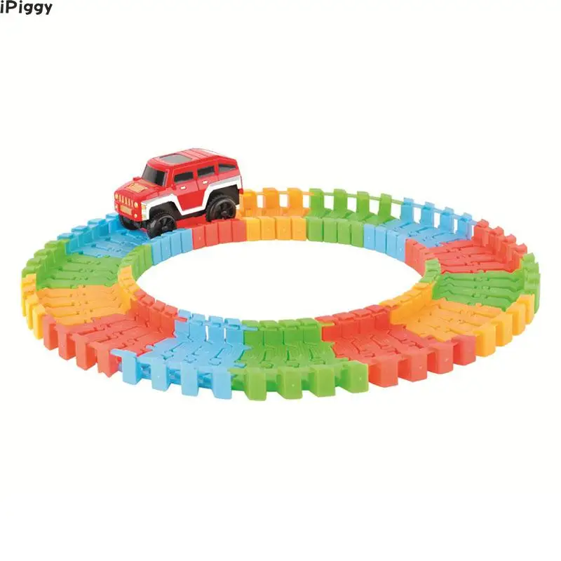 iPiggy Miraculous Glowing Race Track Bend Flex Flash in the Dark Assembly Car Toy 44/100/220/240pcs Glow Tracks Set Truck | Игрушки и