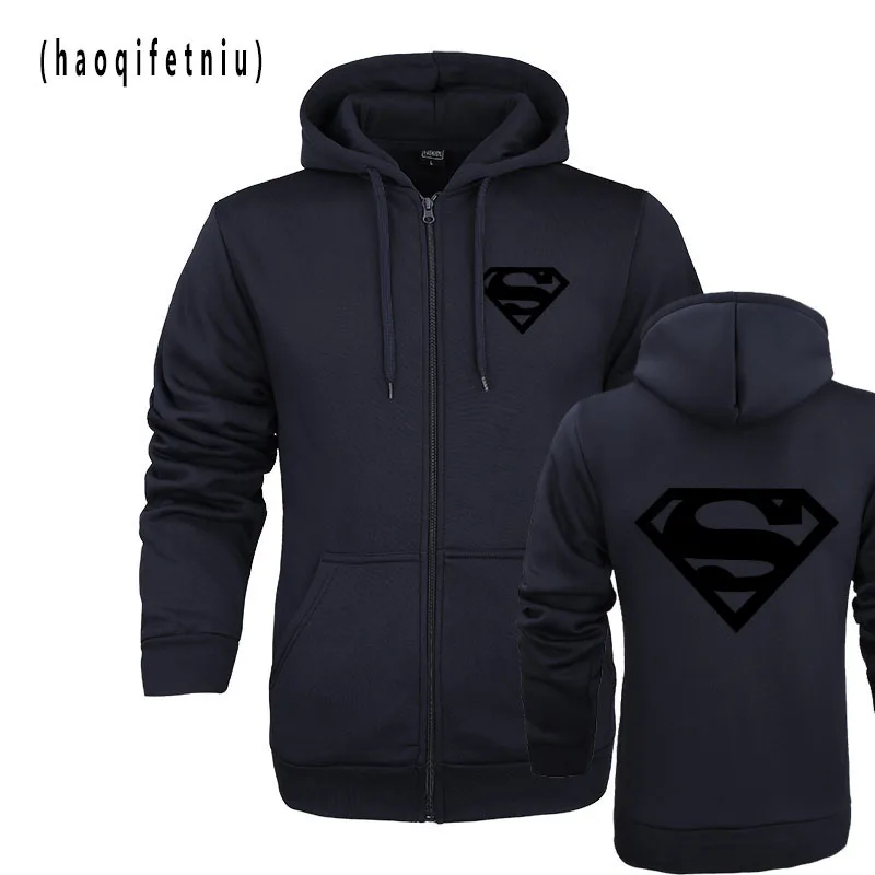 Толстовка с капюшоном новинка худи логотипом Супермена Бэтмена на молнии