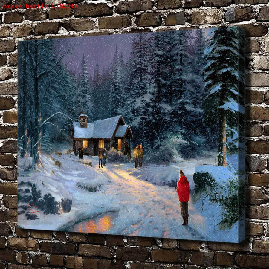 Томас Кинкейд рождественское чудо холст для живописи принт Гостиная домашний