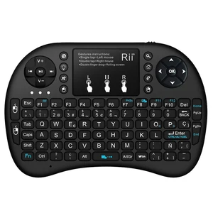Rii I8 клавиатура на русском и английском, испанский Беспроводной мини-клавиатура с тачпадом 2,4G мульти-Медиа пульт дистанционного управления Управление для Android ТВ коробка ПК