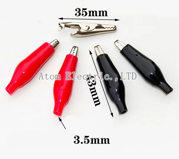 10 шт. металлический зажим крокодил электрические зажимы Пробник 35 мм черный и