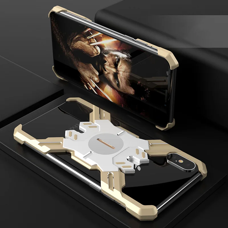 Gold Для iPhone XS Max чехол Роскошный милый жесткий металлический алюминиевый сплав противоударный защитный бампер чехол для телефона для iPhone XR задняя крышка - Цвет: Gold