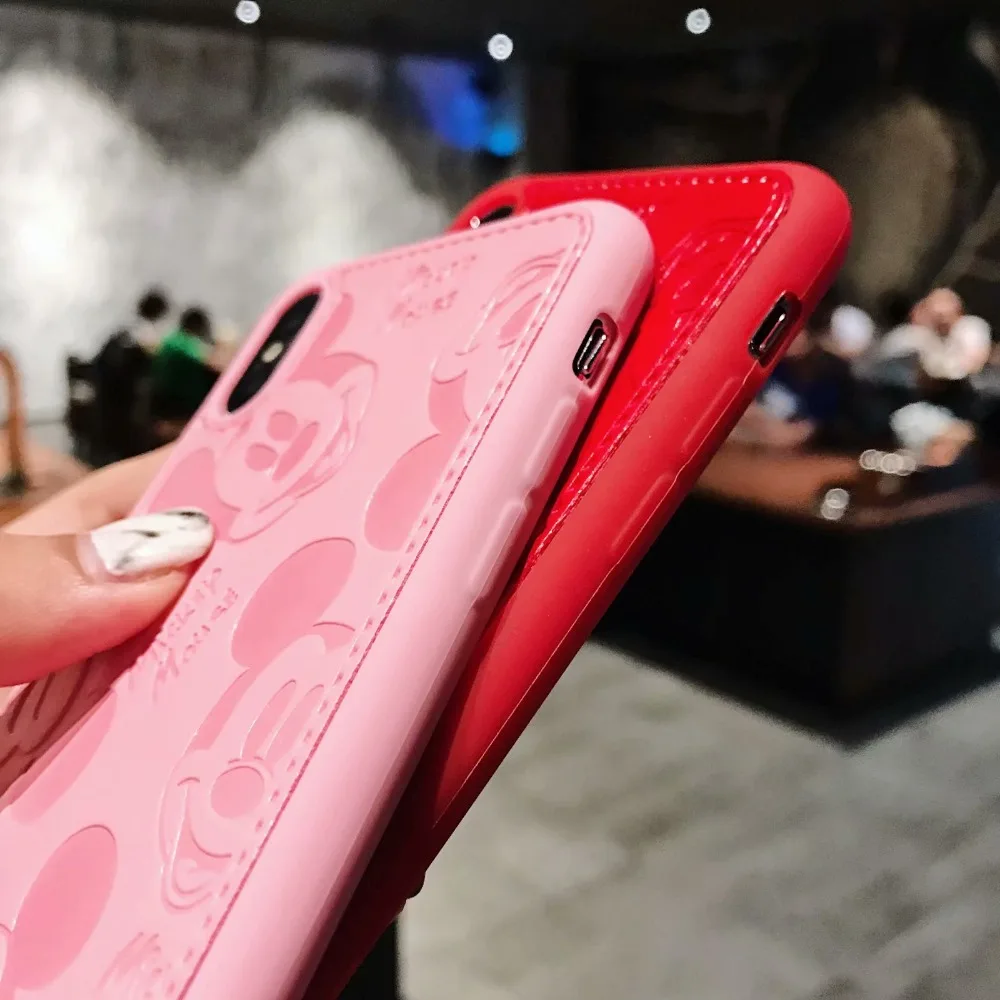 Микки корпус для мыши iPhone XS MAX XR X 7 8 плюс 6 6s кожаный чехол Супермен Розовая пантера
