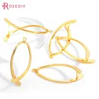 (35824)6 шт. 14x38 мм 24 к золотого цвета латунь Овальный Разъем для сережек шармы Высокое качество Diy Ювелирные изделия Аксессуары