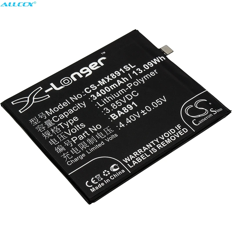Аккумулятор Cameron Sino BA891 3400 мАч для Meizu 15 Plus две SIM карты M891Q|Аккумуляторы мобильных