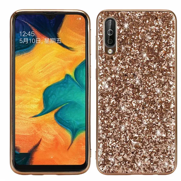 gold Чехол для samsung Galaxy A50, роскошный блестящий чехол с блестками, задняя крышка для samsung Galaxy A10 A20 A30 A40 A50 A70, чехол для телефона - Цвет: gold