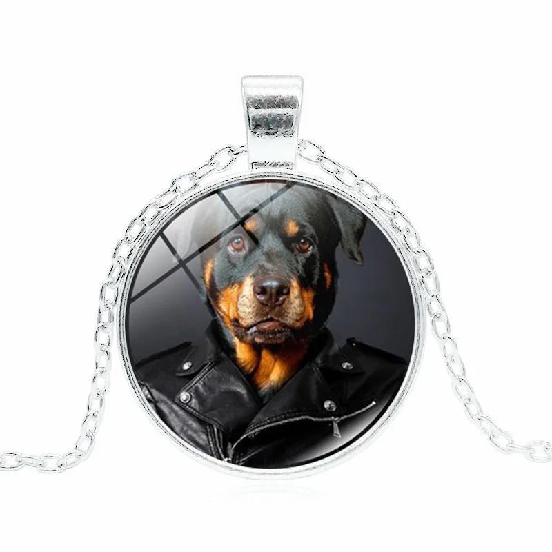 XUSHUI XJ Time драгоценный камень ожерелье кулон Ротвейлер Собака стеклянный купол