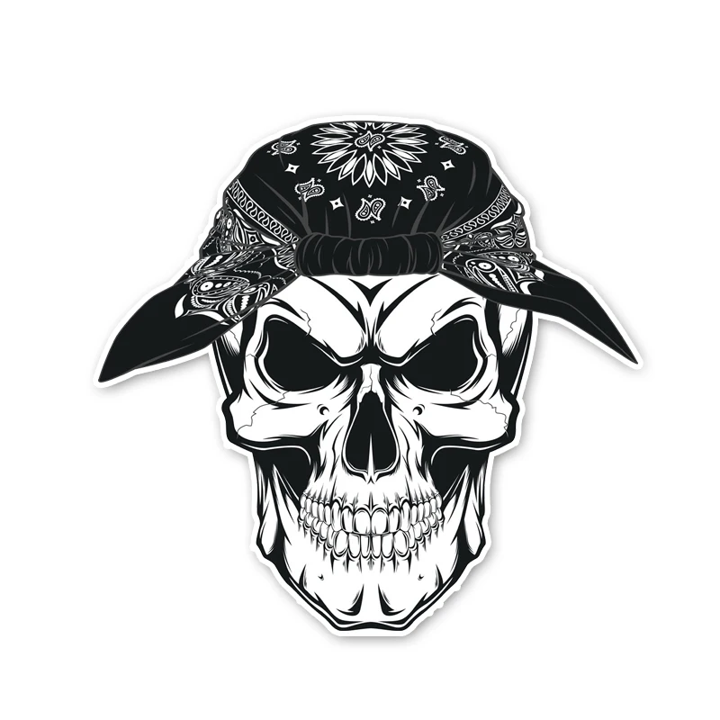 YJZT 12.4CM*11.7CM Motorcycle Skull Head Accessories Car Window Sticker Decal 6-2518 | Автомобили и мотоциклы