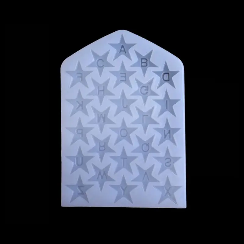 

26 Letters Star Silicone Fondant Chocolates Mold DIY Resin Jewelry Baking Tool