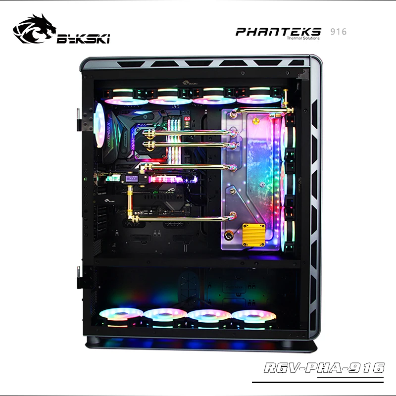 BYKSKI акриловая плата используется для PHANTEKS 916 чехол для компьютера/водный канал решение для ЦП и блок GPU/3 Pin RGB свет