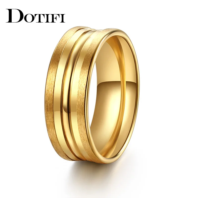 DOTIFI 316L кольца из нержавеющей стали для женщин матовый паз обручальное кольцо