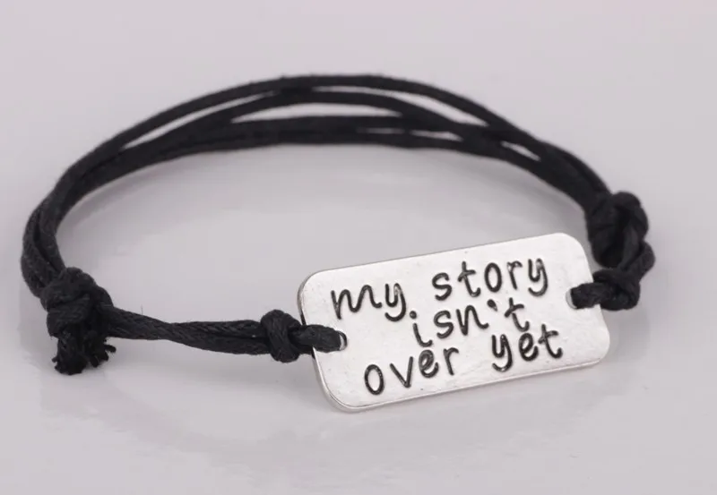 Fashionable Letter My Story isn't Over Yet Bracelets Silver Plated 100% handmade bracelet women jewelry YLQ0162 | Украшения и