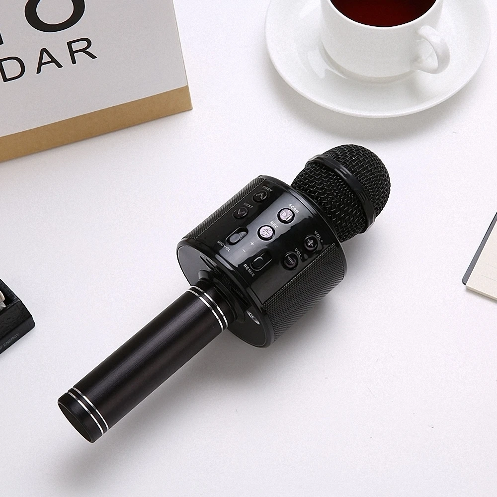 WS858 портативный микрофон беспроводной Bluetooth караоке ktv микрофон динамик музыкальный плеер пение рекордер профессиональный микрофон