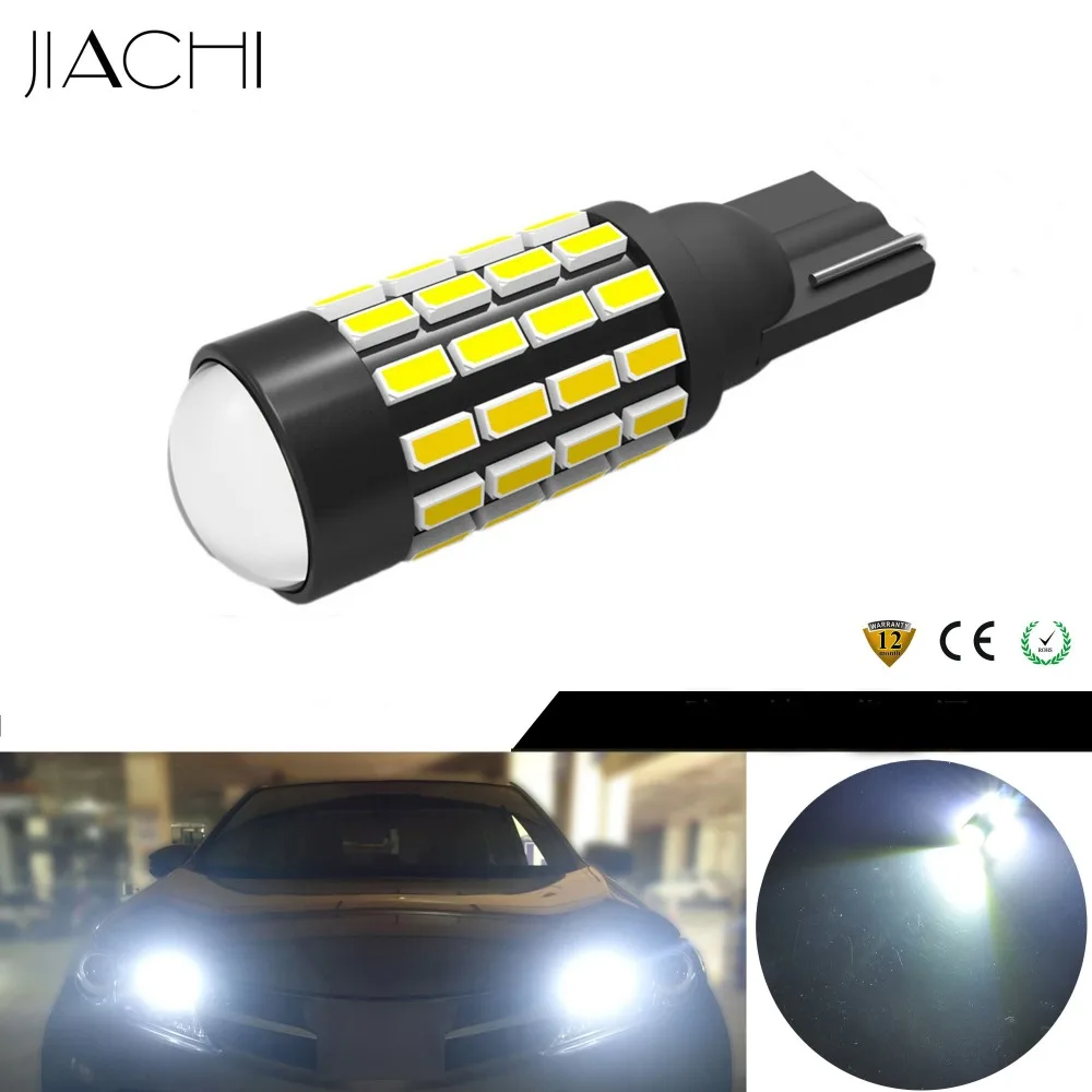 Автомобильные лампы JIACHI 100 шт. T10 5W5 194 светодиодный 3014 SMD 54 чипа с линзой для