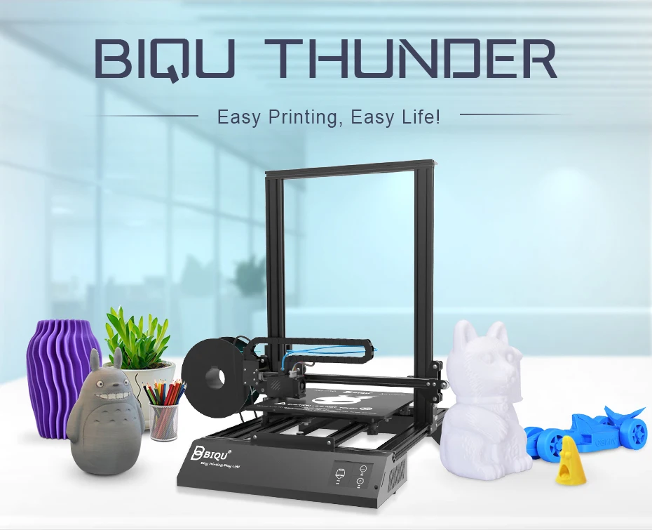 BIQU Thunder DIY 3d принтер металлический автоматический Выравнивающий Reprap i3 принтер Датчик накаливания Mk8 экструдер Impressora супер умный 3d принтер