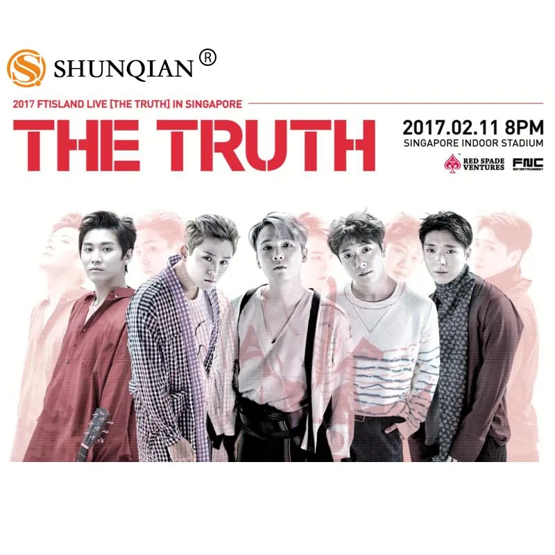 Новое поступление KPOP FTIsland Пользовательские печати шелковой атласной тканевый