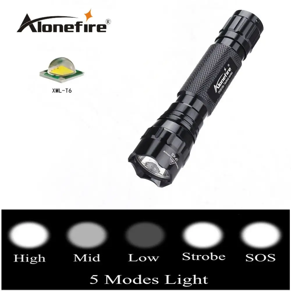 AloneFire 501Bs CREE XML T6 L2 тактический светодиодный фонарь точечный фонарь для кемпинга охотничий фонарь 18650 перезаряжаемый аккумулятор