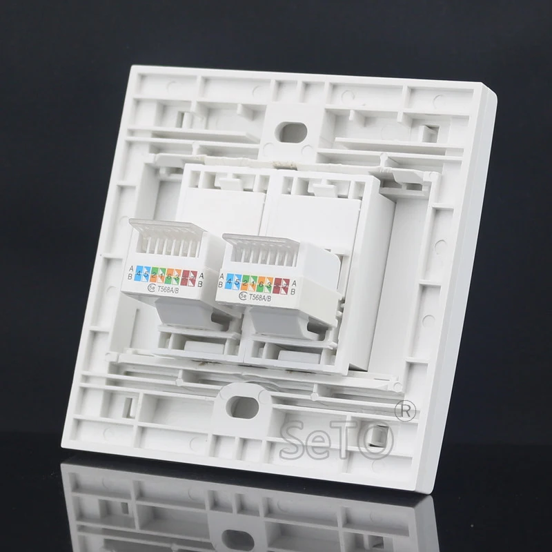 SeTo 86 Тип Двойной RJ45 Cat5e сеть Ethernet LAN панель розетки настенная пластина розетка