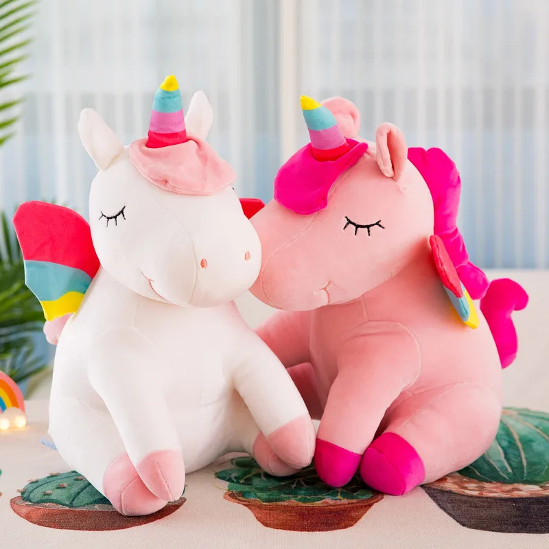 

Kids Unicorn Stuffed Toys Kawaii Pink Soft Short Plush Doll with Wings Girls Birthday Gifts 2020 New