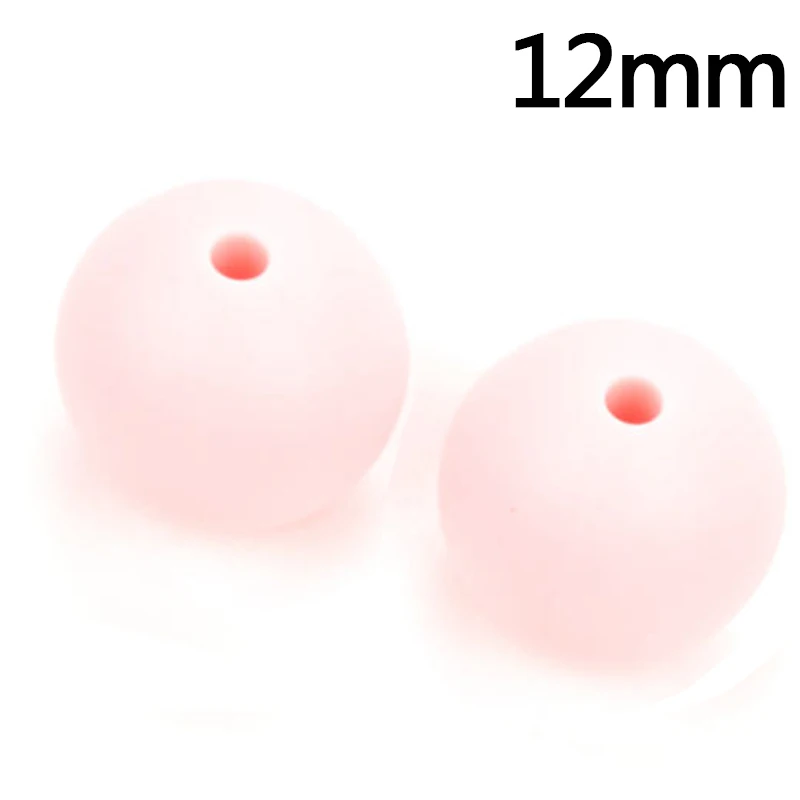 Rose Quartz 100 шт./лот 12 мм круглой формы силиконовые бусины для прорезывания зубов для DIY кормящих ожерелье пищевого качества жевательные бусины - Цвет: Rose Quartz