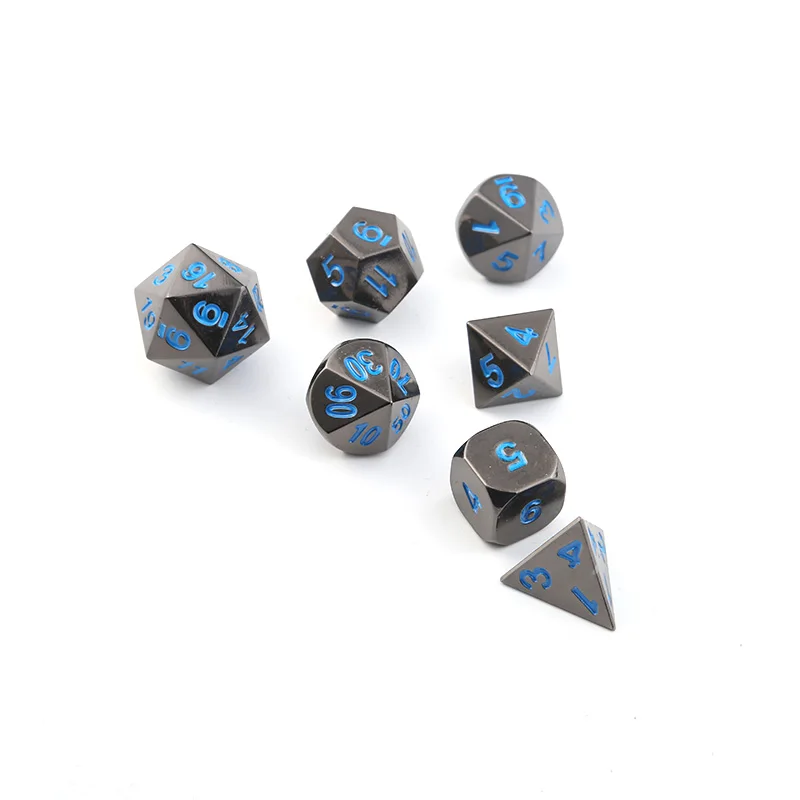 Rpg Dobbelstenen Dnd многогранные наборы Металические Подземелья и Драконы Zinklegering Blauwe