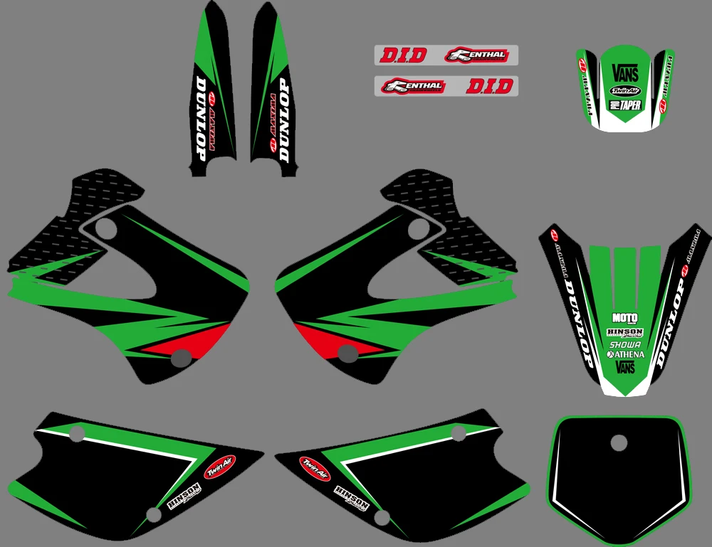 Мотоцикл Новый Стиль команда Графика фон Наклейка Набор наклеек для Kawasaki KX85 KX100 KX