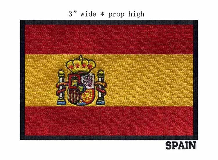 Spain 162B 1 шт., ширина 7,62 см, флаг страны, нашивки, нашивки, вышитые, США, Великобритания, Франция, Египет, флаг, тактические, военные, железные нашивки, армейская аппликация - Цвет: Spain 162B