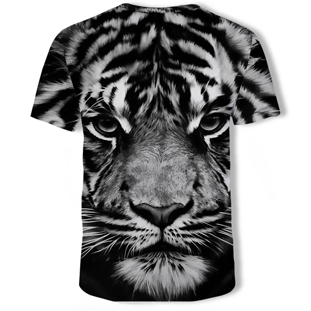 Бесплатная Страусиная Летняя мужская футболка с 3d принтом тигра круглый вырез
