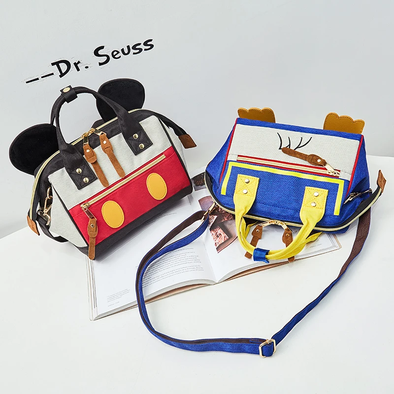 Disney Микки Дональд Дак Мама сумка небольшая из узорчатой ткани большим открытием