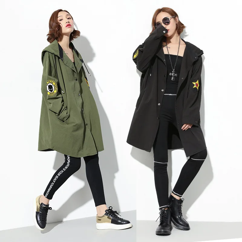 2018 обычный Для женщин Весна длинным bat куртка с длинными рукавами Street Wear Женский