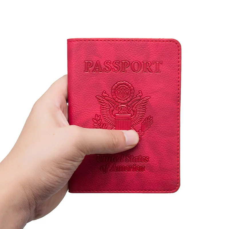 США Обложка для паспорта женщин и мужчин кожаные Кредитные ID карты держатель